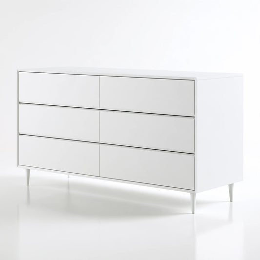 Commode verticale aux lignes épurées, coloris blanc