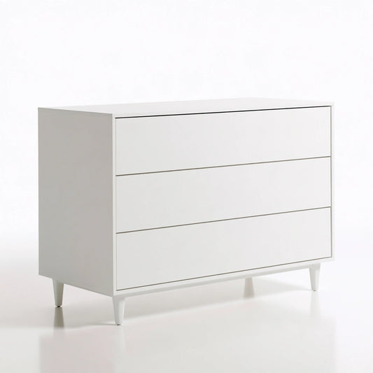 Commode verticale aux lignes épurées, coloris blanc