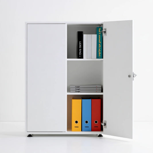 Meuble de rangement aux lignes épurées, coloris blanc