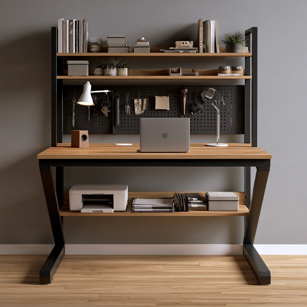 Bureau d'étude en bois, coloris noir