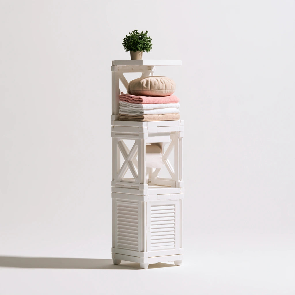 Meuble de rangement aux lignes épurées, coloris blanc
