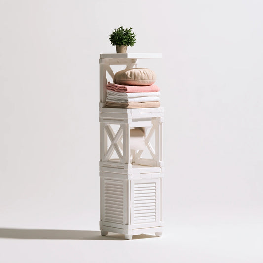Meuble de rangement aux lignes épurées, coloris blanc