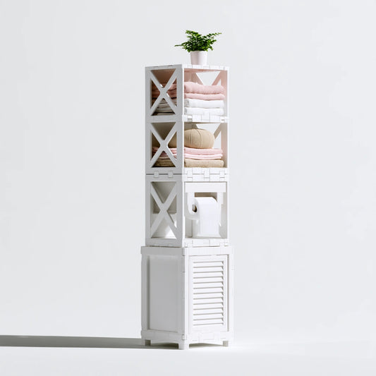 Meuble de rangement aux lignes épurées, coloris blanc